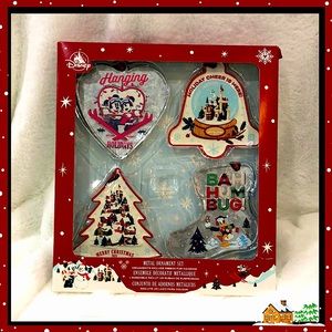 Disney Parks Christmas Ornament Metal Set of 4